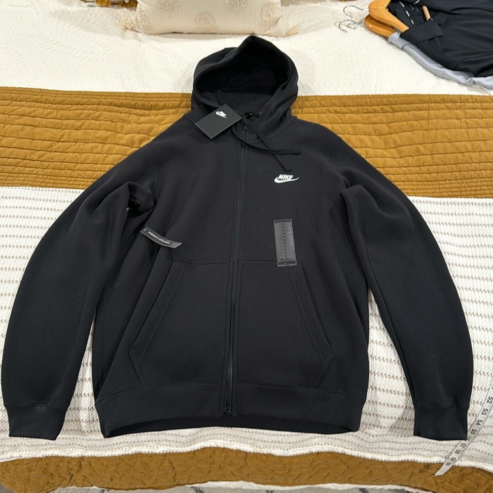 Nike Men's Sportswear Club Fleece Full-Zip Hoodie in Black Size M